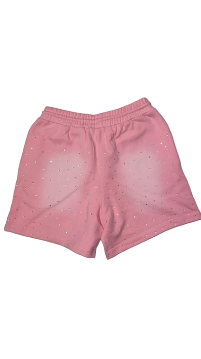 “Evil Is The Root To All Problems” acid wash shorts