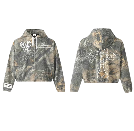 Camouflage zip-up and shorts SET