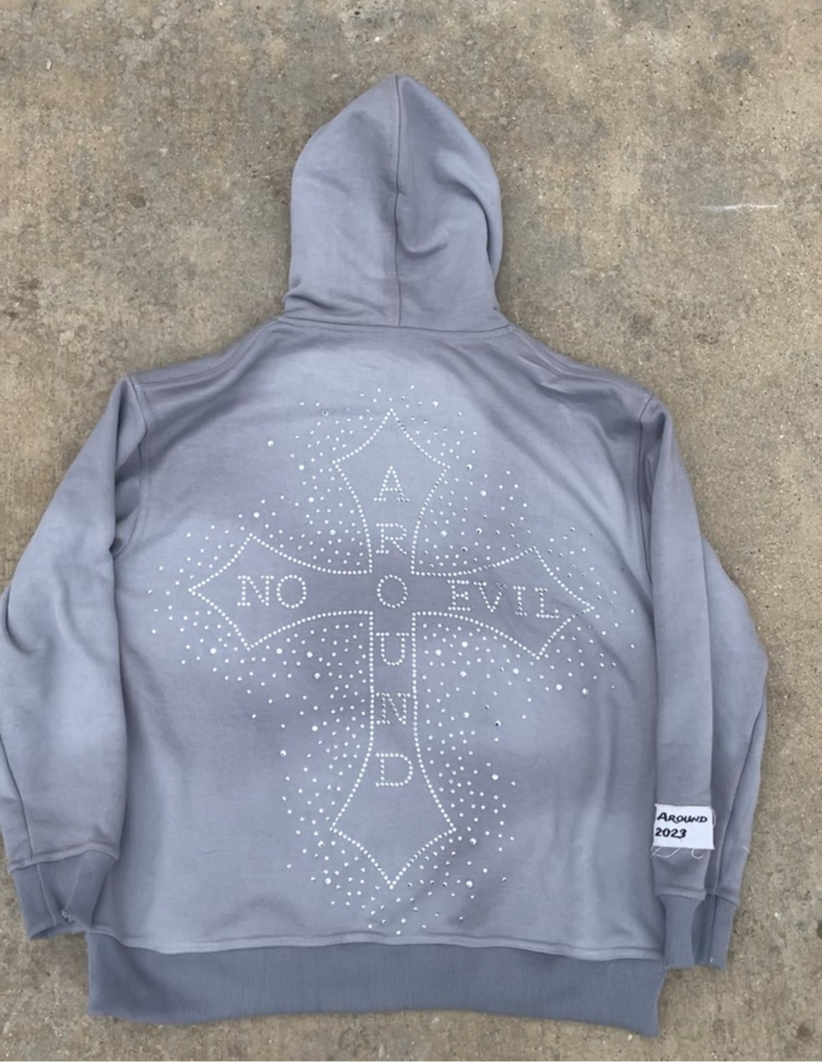 “Evil Is The Root To All Problems” acid wash zip-ups