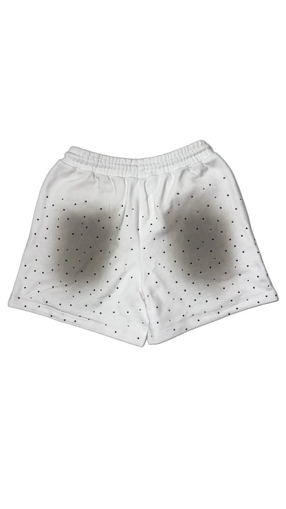“Evil Is The Root To All Problems” acid wash shorts