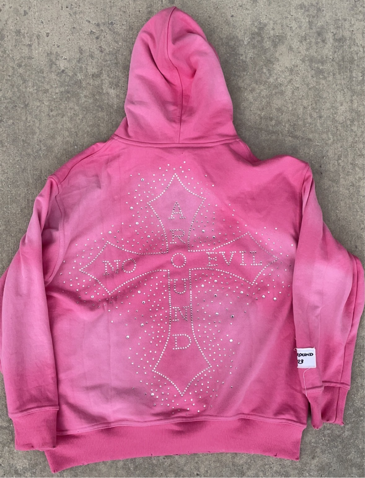 “Evil Is The Root To All Problems” acid wash zip-ups