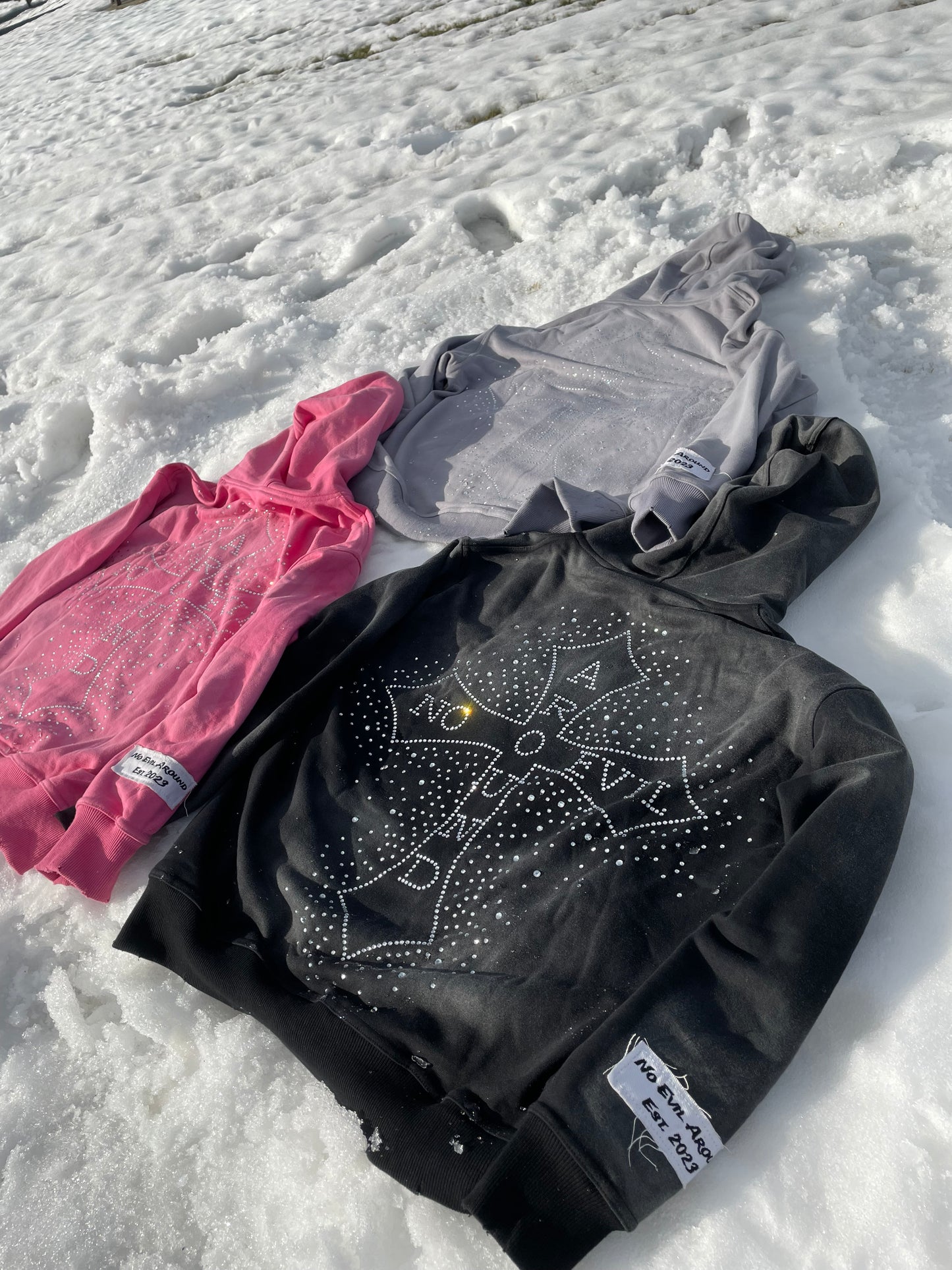 “Evil Is The Root To All Problems” acid wash zip-ups